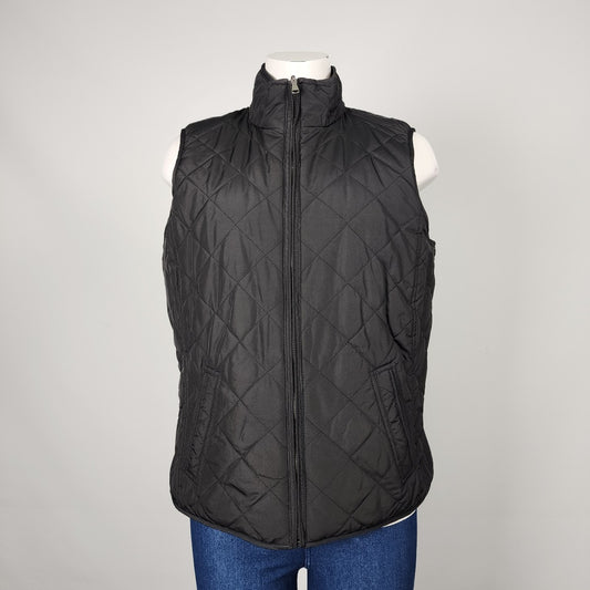 Ralph Lauren Black & Brown Plaid Reversible Puffer Vest Size L