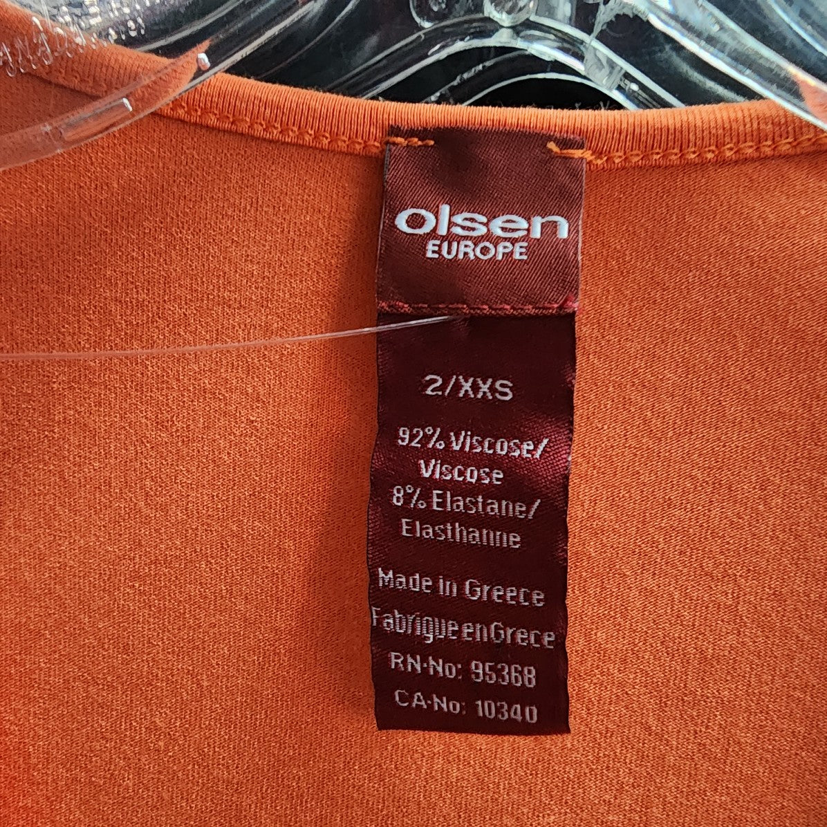 Olsen Europe Orange Short Sleeve Top Size XS