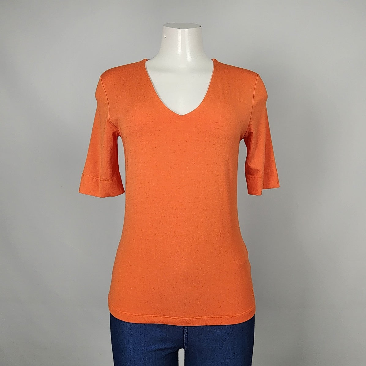 Olsen Europe Orange Short Sleeve Top Size XS