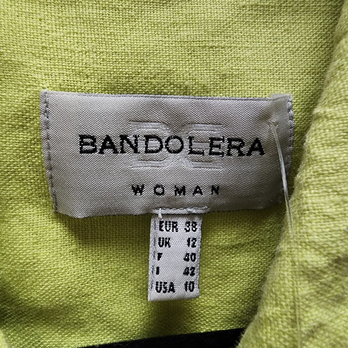 Bandolera Apple Green Linen Button Down Jacket Size 10