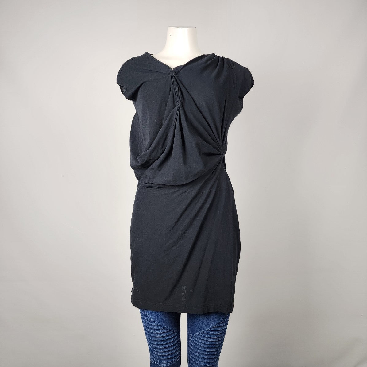 JNBY Black Asymmetrical Cotton Top Size M