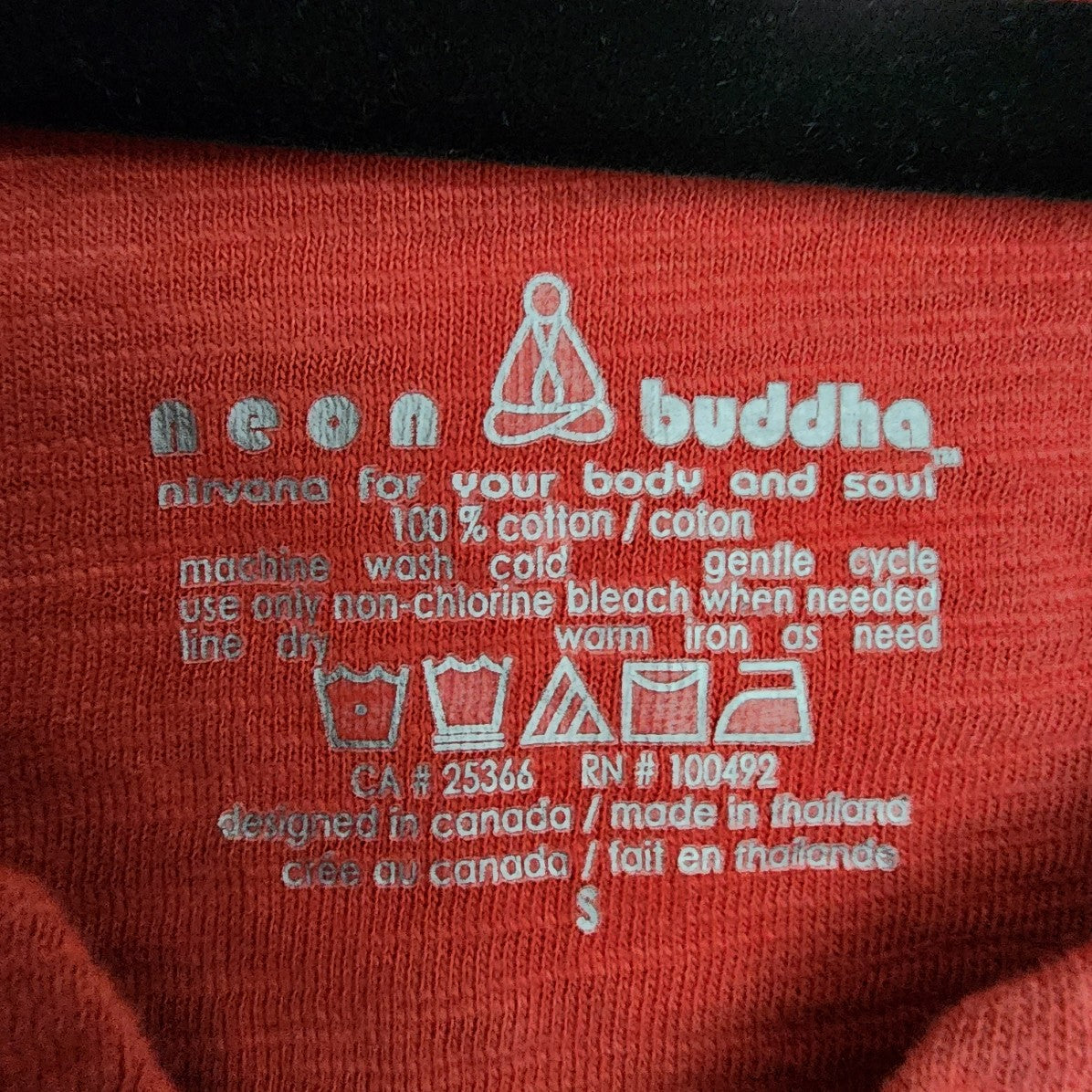 Neon Buddha Red Cotton Sleeveless Tunic Top S/M