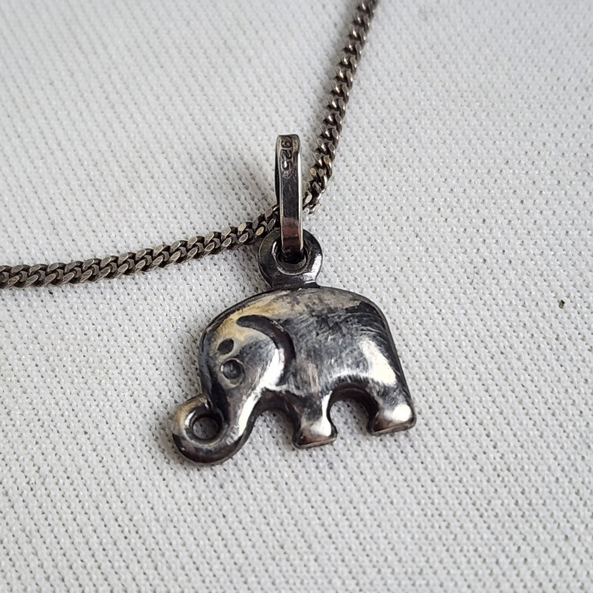 925 Sterling Silver Elephant Necklace