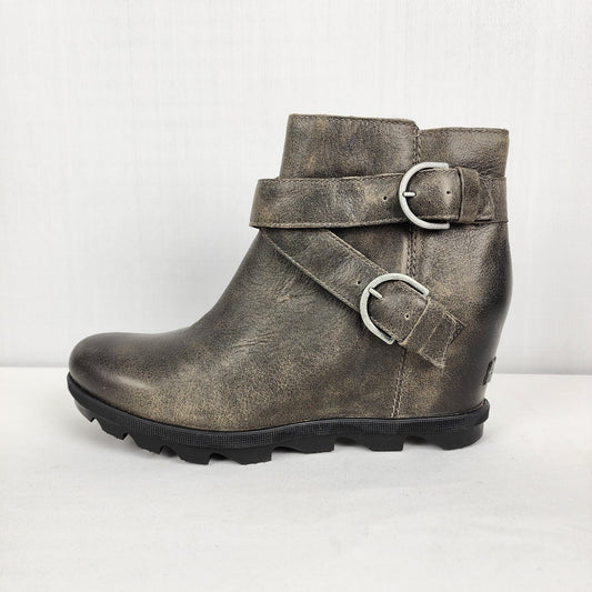 Sorel Grey Leather Side Zip Ankle Boots Size 11