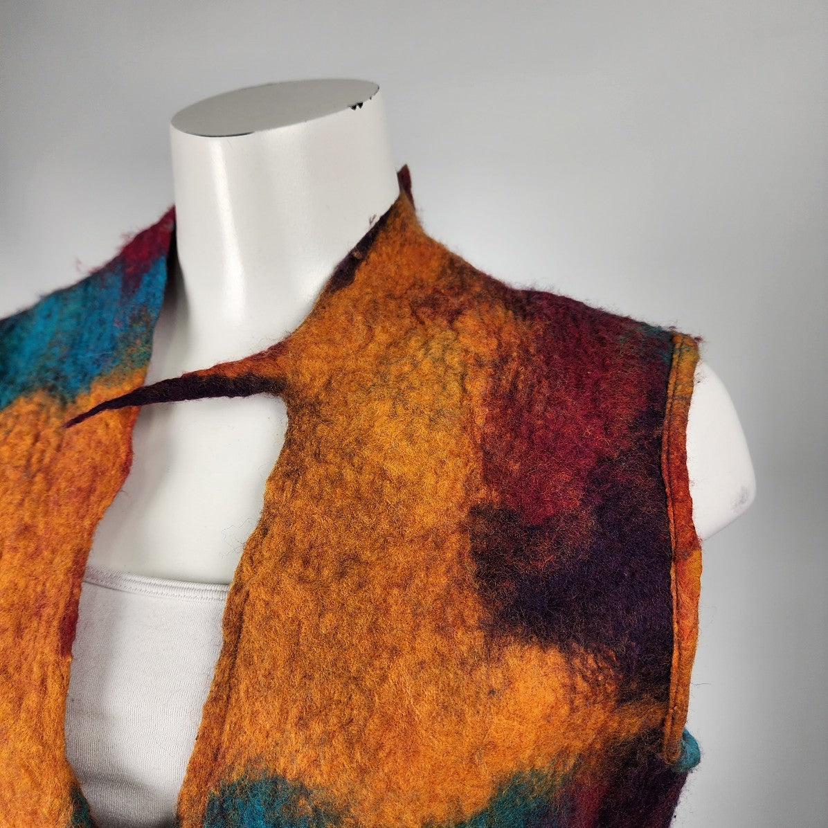 The Wool Mine Handmade Colorful Felt Wool Vest Size M