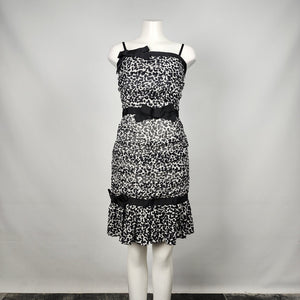 Boutique Moschino Black Cotton Animal Print Dress Size 10