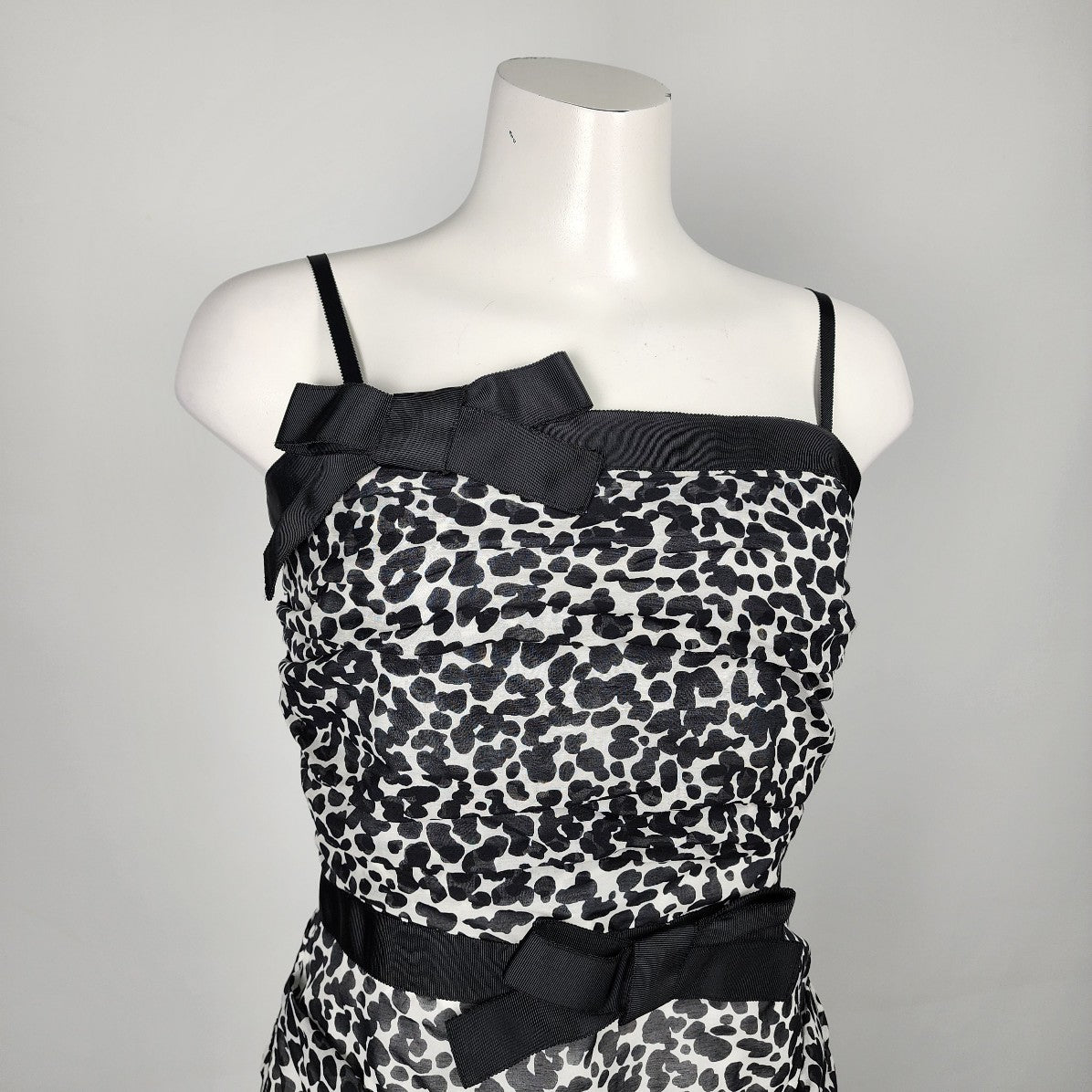 Boutique Moschino Black Cotton Animal Print Dress Size 10