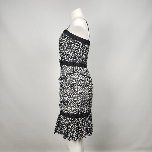 Boutique Moschino Black Cotton Animal Print Dress Size 10