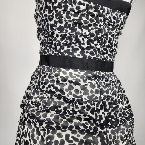 Boutique Moschino Black Cotton Animal Print Dress Size 10