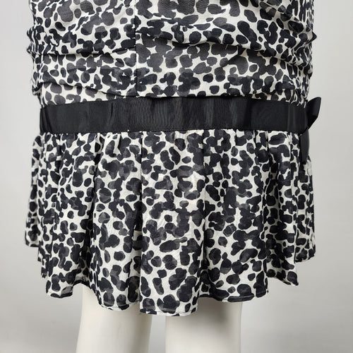 Boutique Moschino Black Cotton Animal Print Dress Size 10