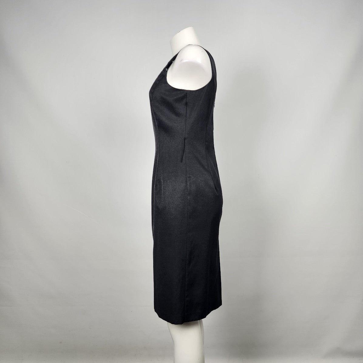 Vintage Black Cotton Blend Laser Cut Sleeveless Dress Size 4