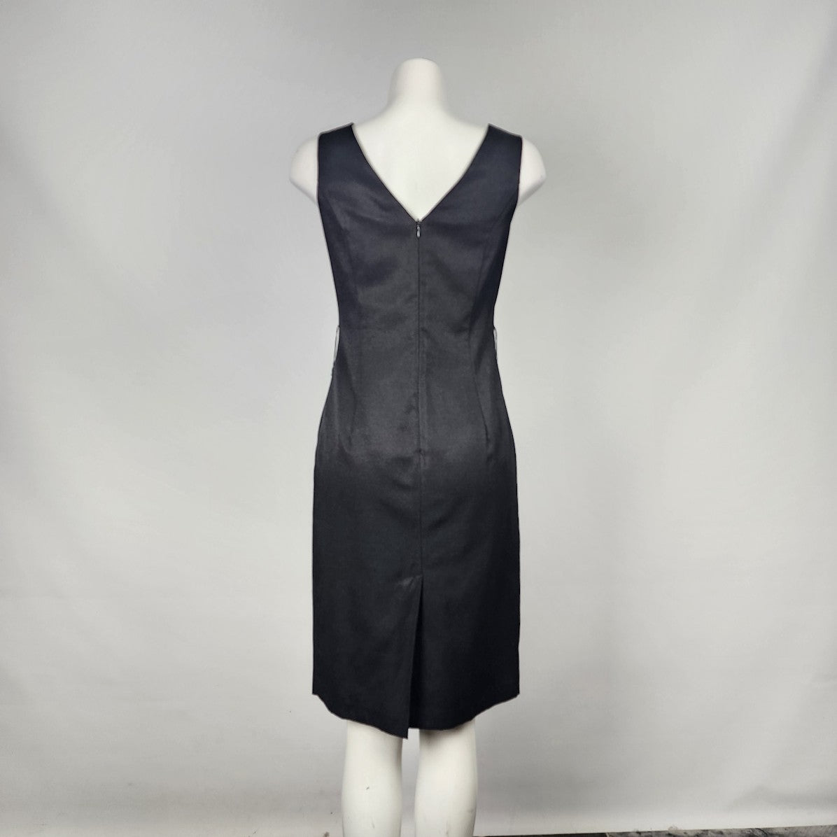 Vintage Black Cotton Blend Laser Cut Sleeveless Dress Size 4