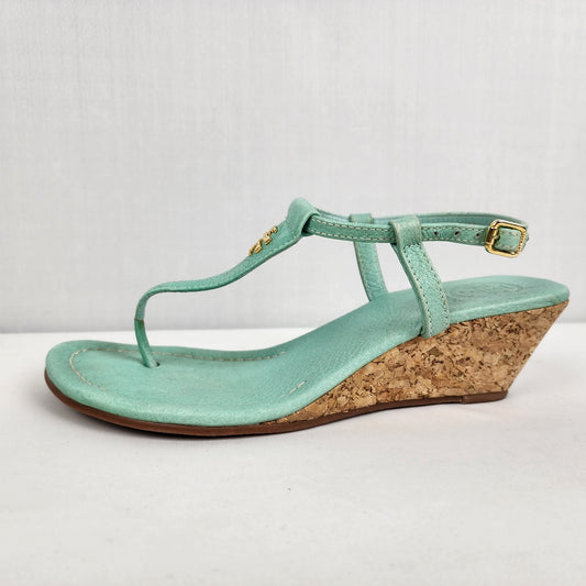 Tory Burch Mint Green Leather Sandals Size 6