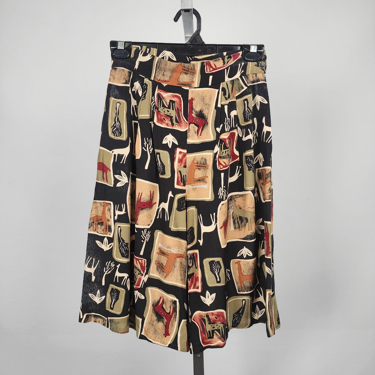 Vintage Black Safari Print Shorts Size XS