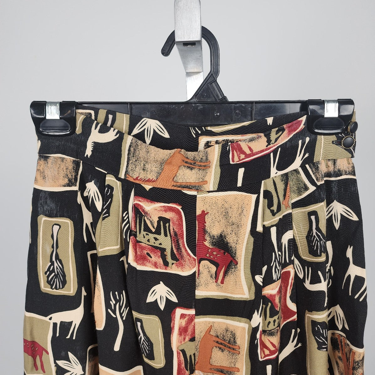 Vintage Black Safari Print Shorts Size XS