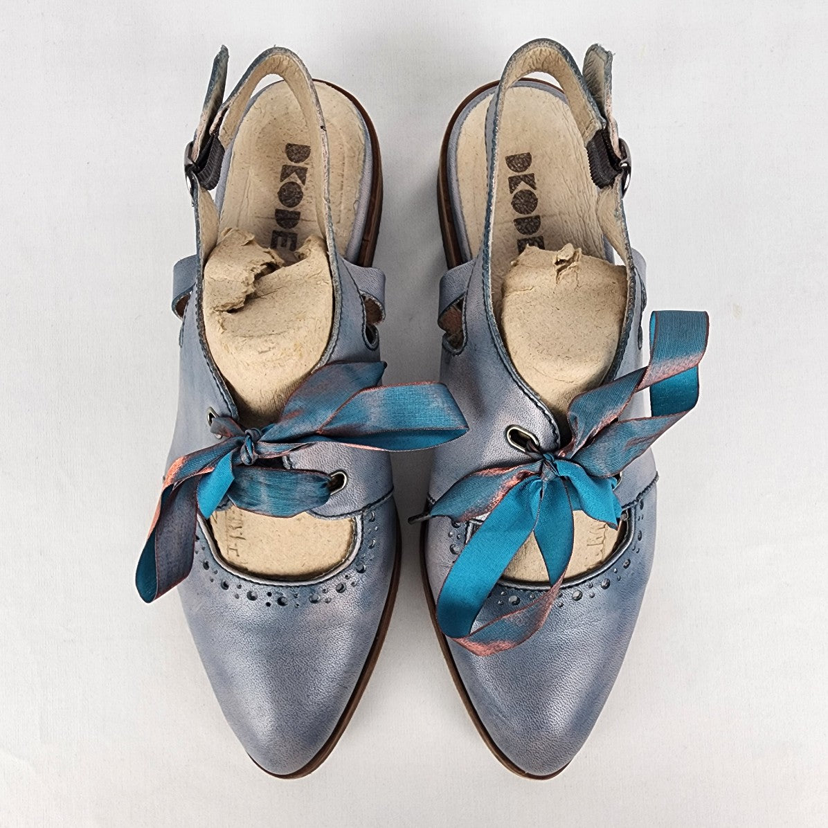 Dkode Blue Leather Sling Back Mule Shoes Size 8.5