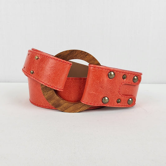 Olsen Orange Leather Belt Size 12