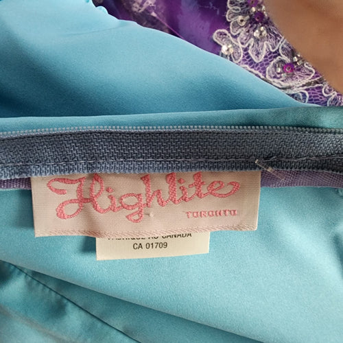 Vintage Highlite Blue Ruffle Grad Event Dress Size S
