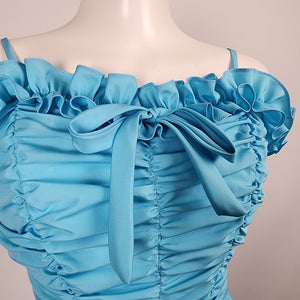 Vintage Highlite Blue Ruffle Grad Event Dress Size S