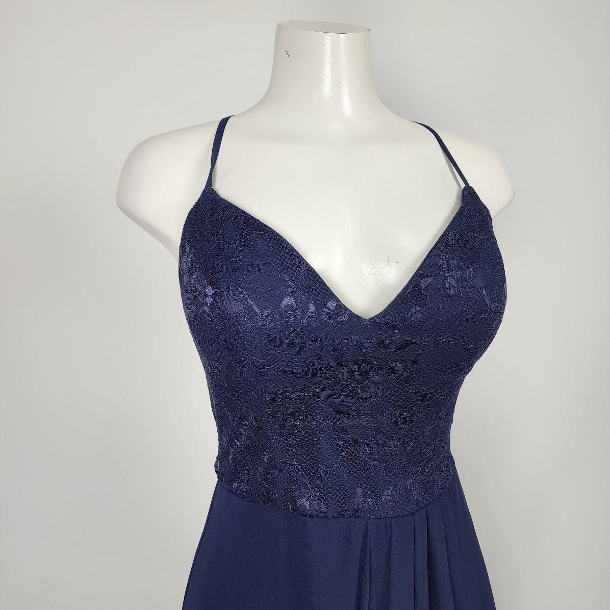 Morilee Madeline Gardner Navy Blue Lace Bridesmaids Event Dress Size S