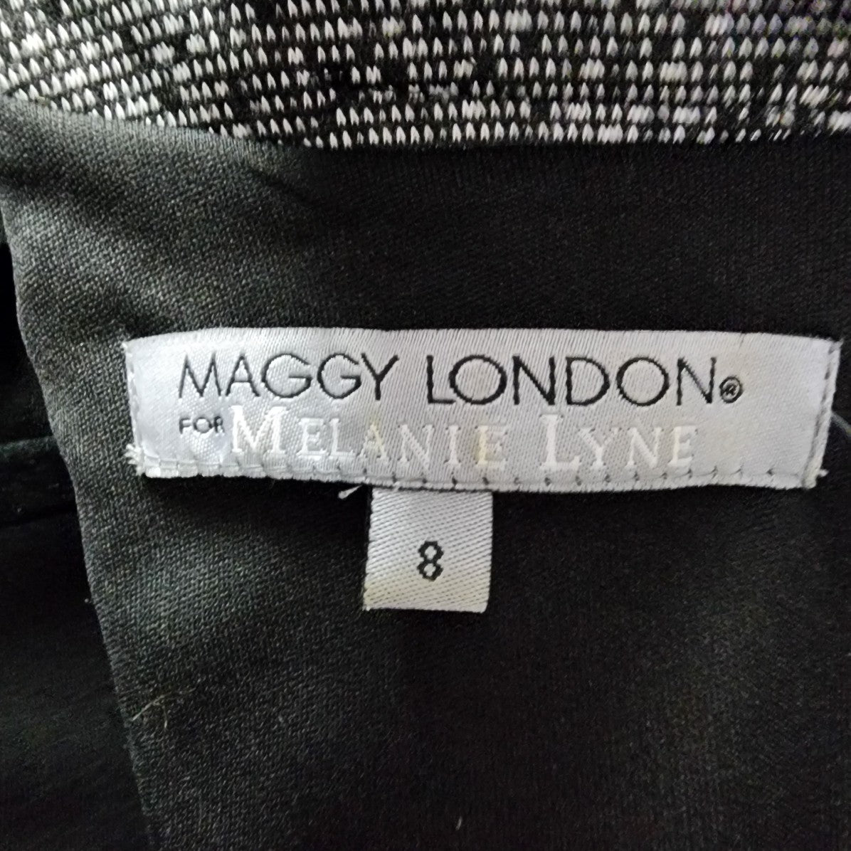 Maggy London Grey & Black Tweed Lace Bottom Dress Size 8