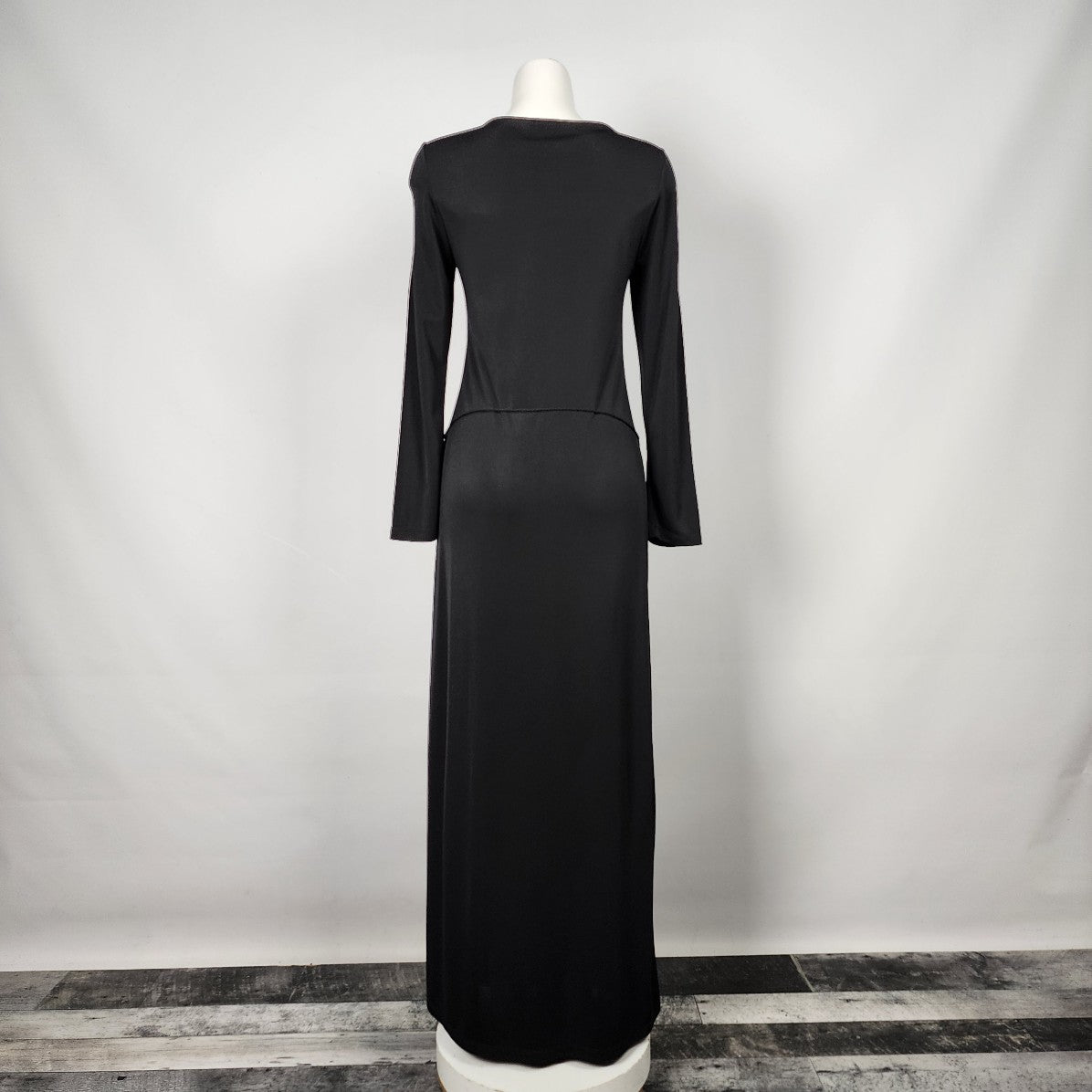 Notalone Black & Orange Detail Long Sleeves Maxi Dress Size S/M