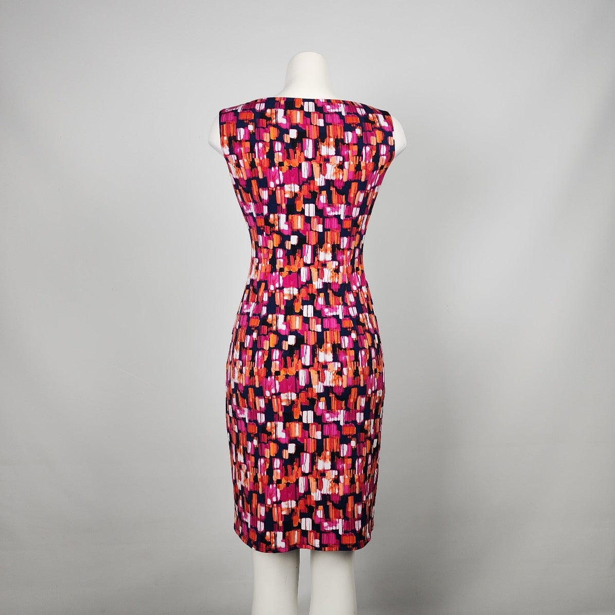 Anne Klein Pink Geometric Printed Bodycon Dress Size 2