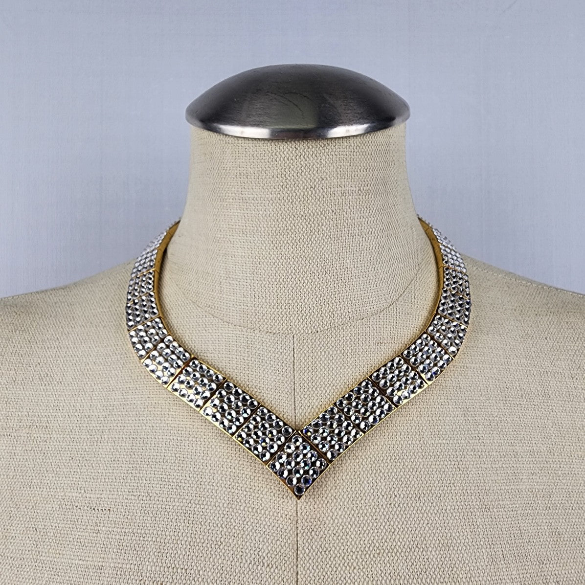 Fifth Avenue Collection Gold Tone Clear Rhinestones Choker Necklace