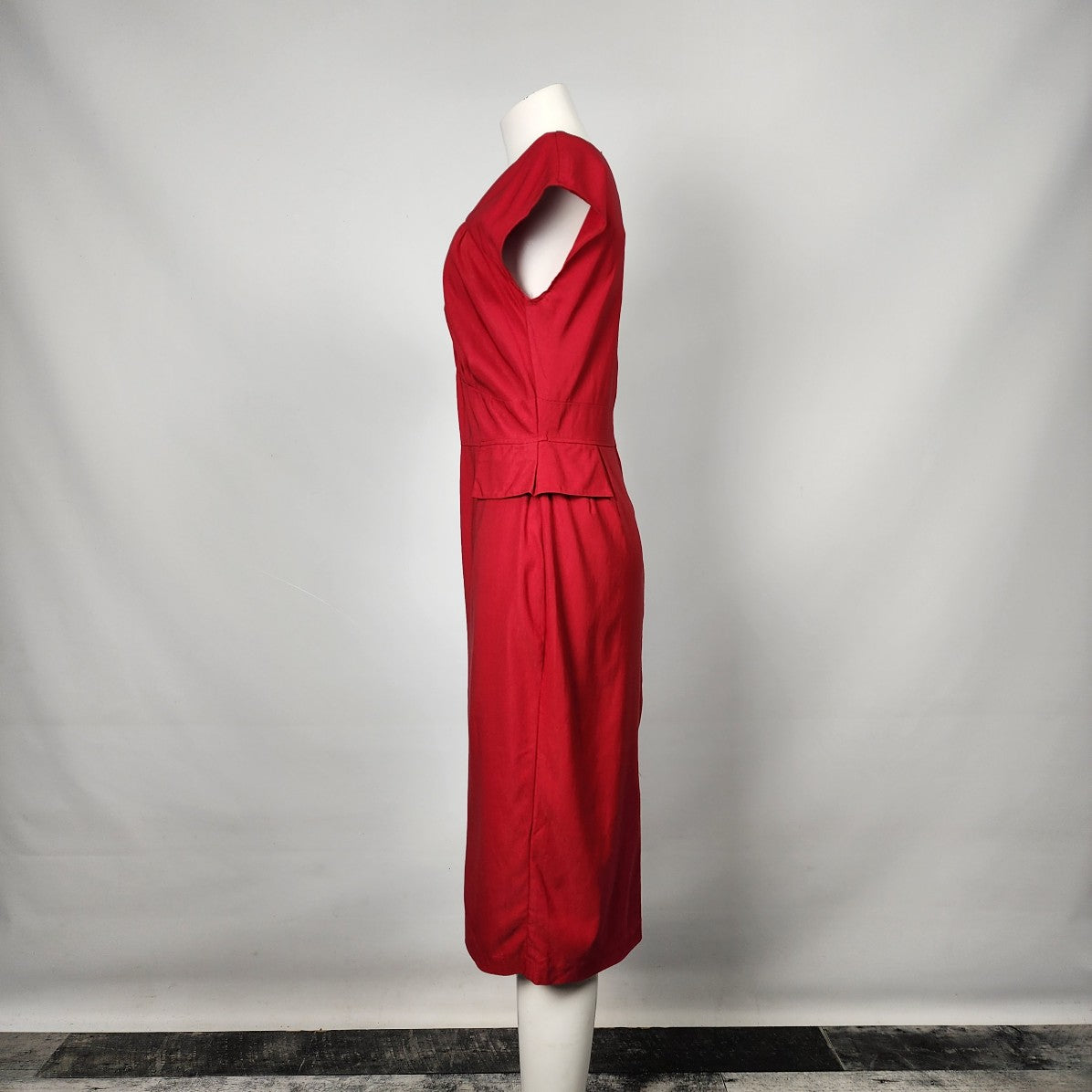 Stop Staring Red Wiggle Midi Dress Size S/M