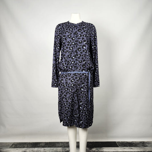 Sandwich Blue & Black Printed Long Sleeves Dress Size 8