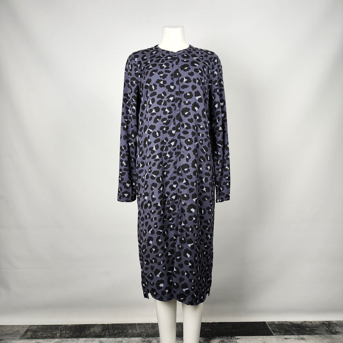 Sandwich Blue & Black Printed Long Sleeves Dress Size 8