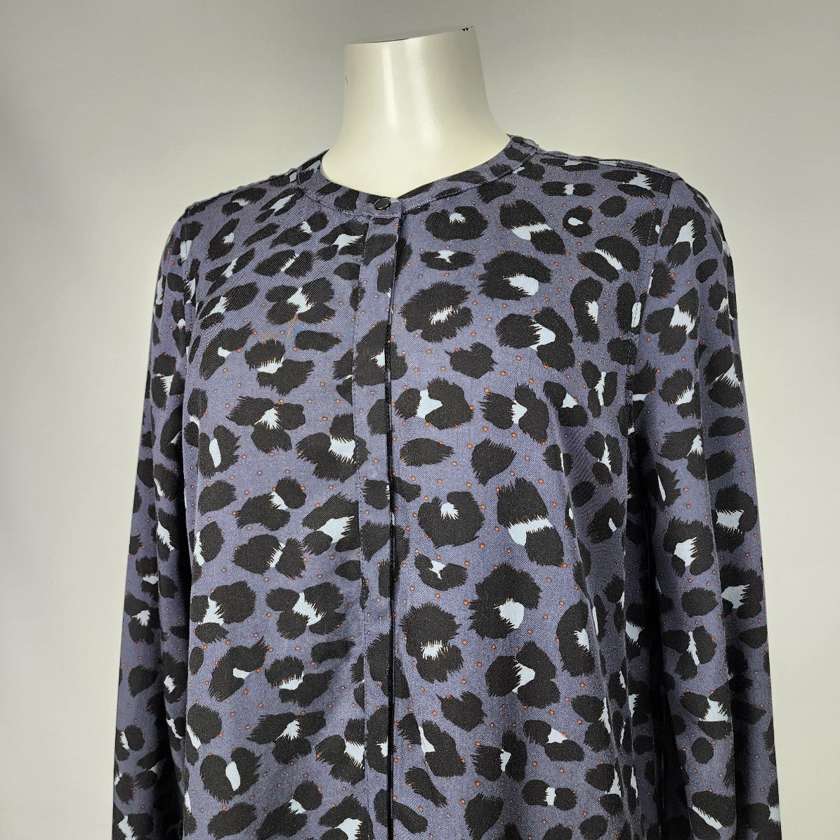 Sandwich Blue & Black Printed Long Sleeves Dress Size 8