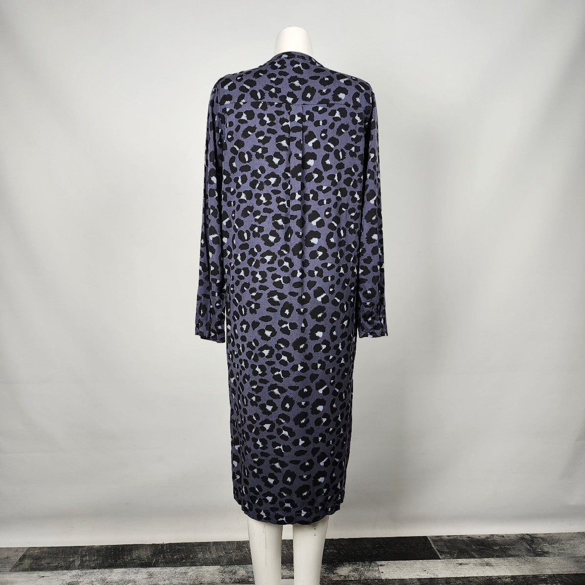 Sandwich Blue & Black Printed Long Sleeves Dress Size 8