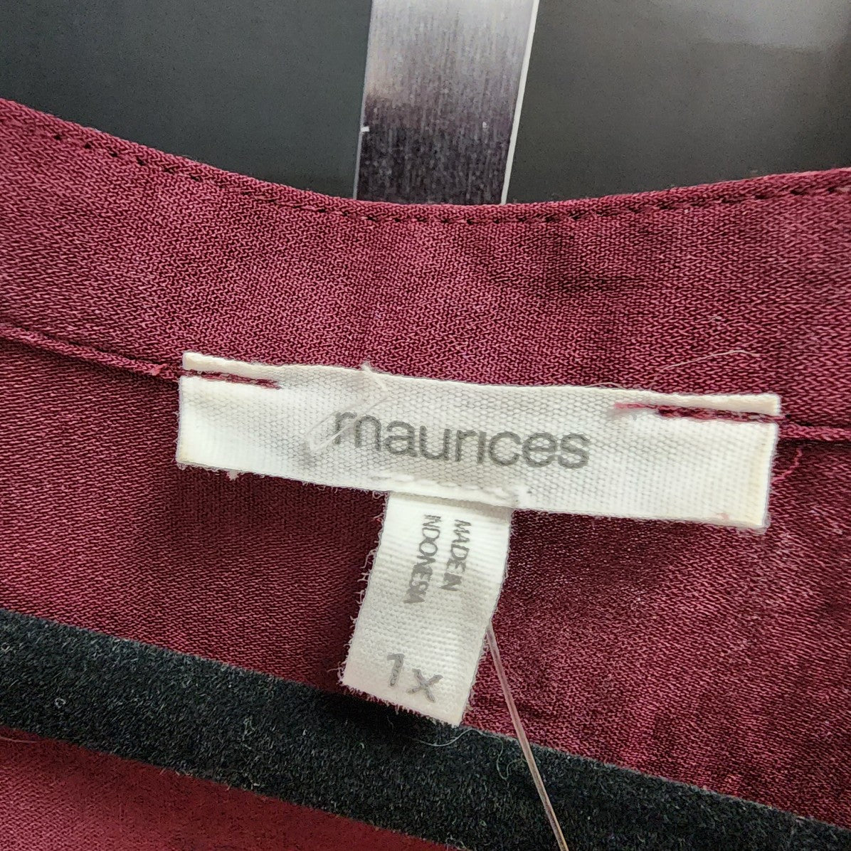 Maurices Burgundy 3/4 Sleeves Top Size 1X