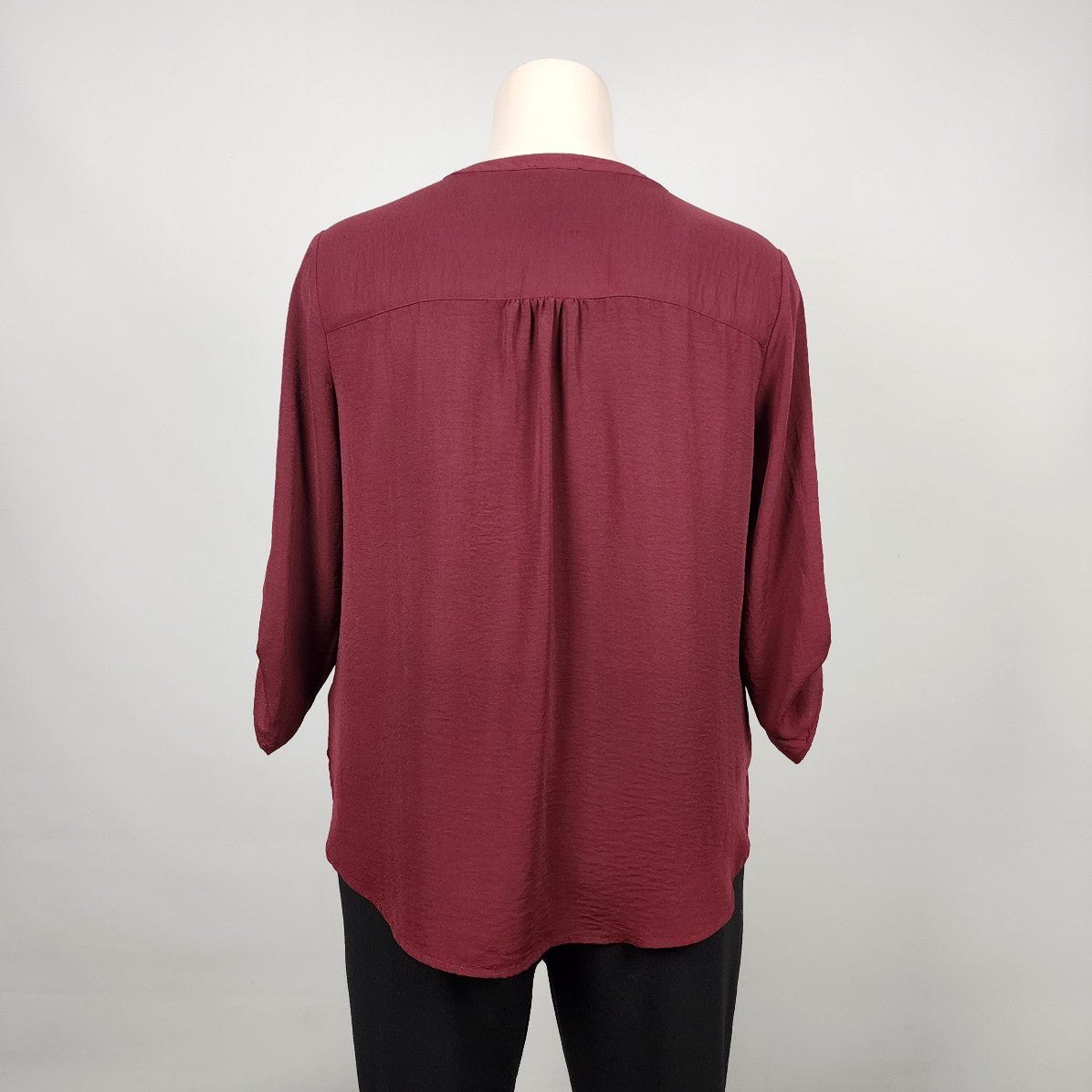 Maurices Burgundy 3/4 Sleeves Top Size 1X