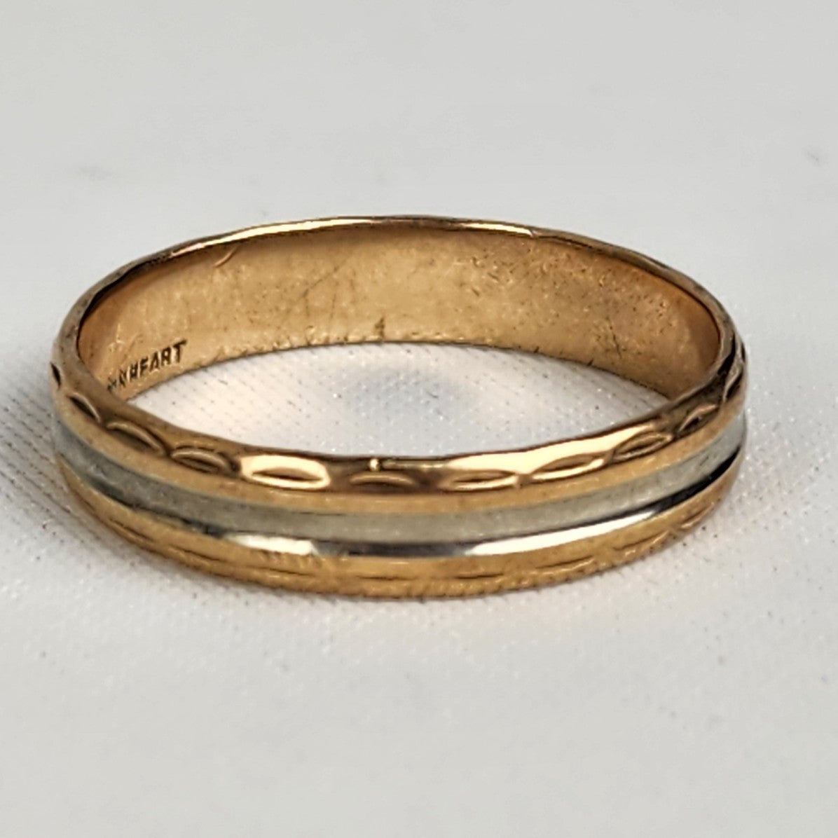 10k - 18K Two Tone Gold Wedding Band Ring Size 11