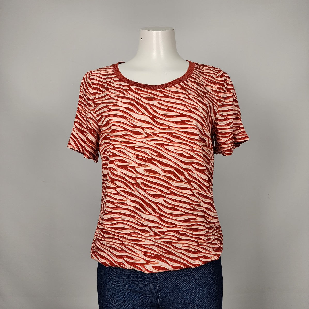 Sandwich Orange Animal Print Short Sleeve Top Size XS/S