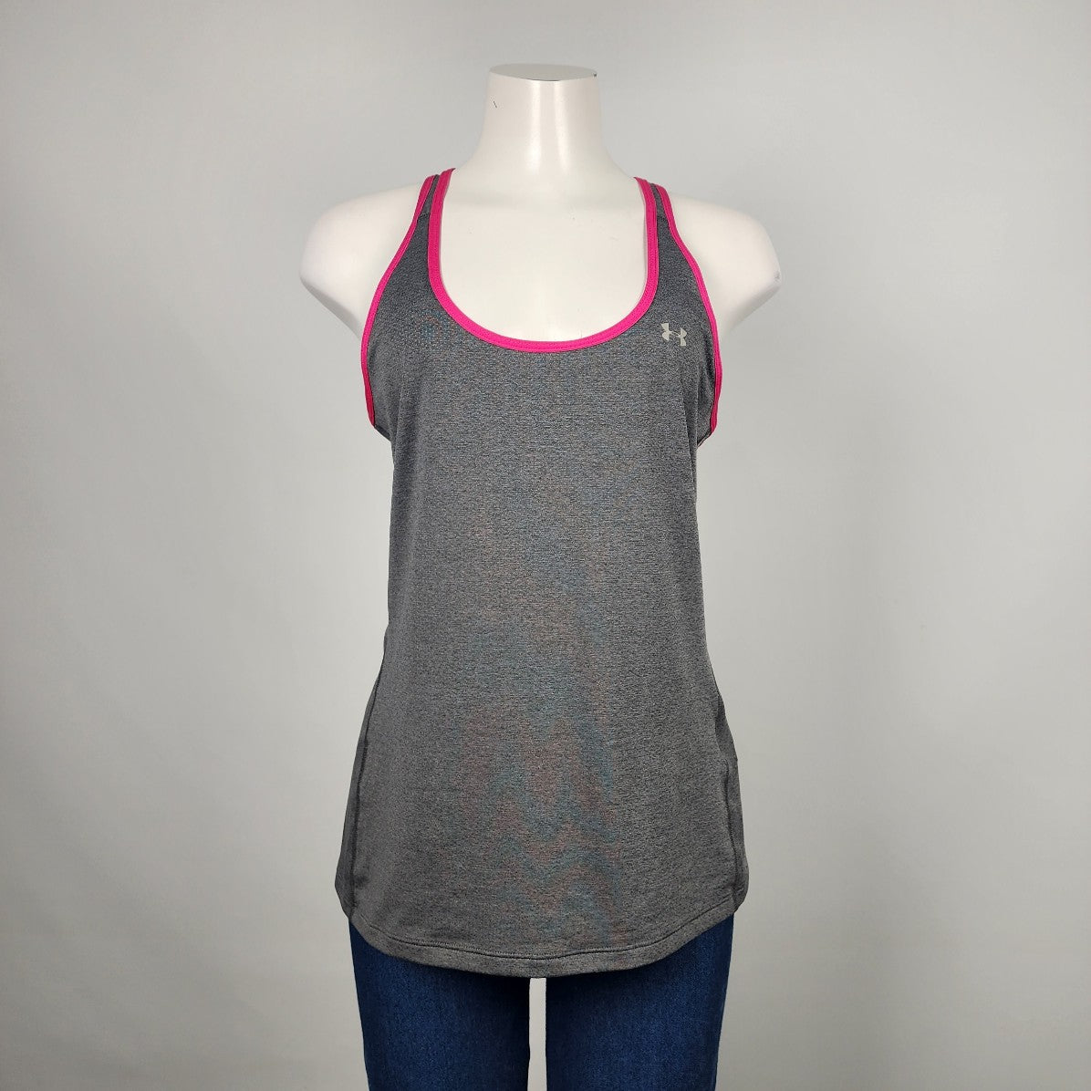 Under Armour Grey & Pink Activewear Top Size L
