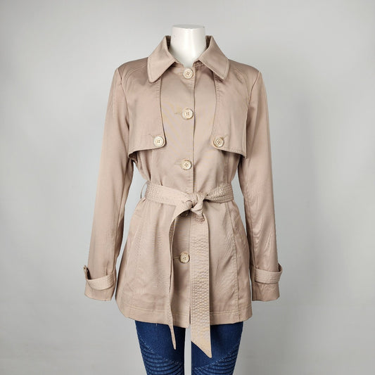 Le Chateau Khaki Belted Trench Coat Size XL