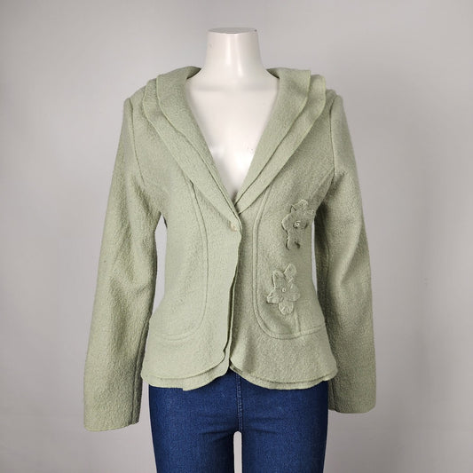 Katmai Green Flower One Detail Jacket Blazer Size S/M