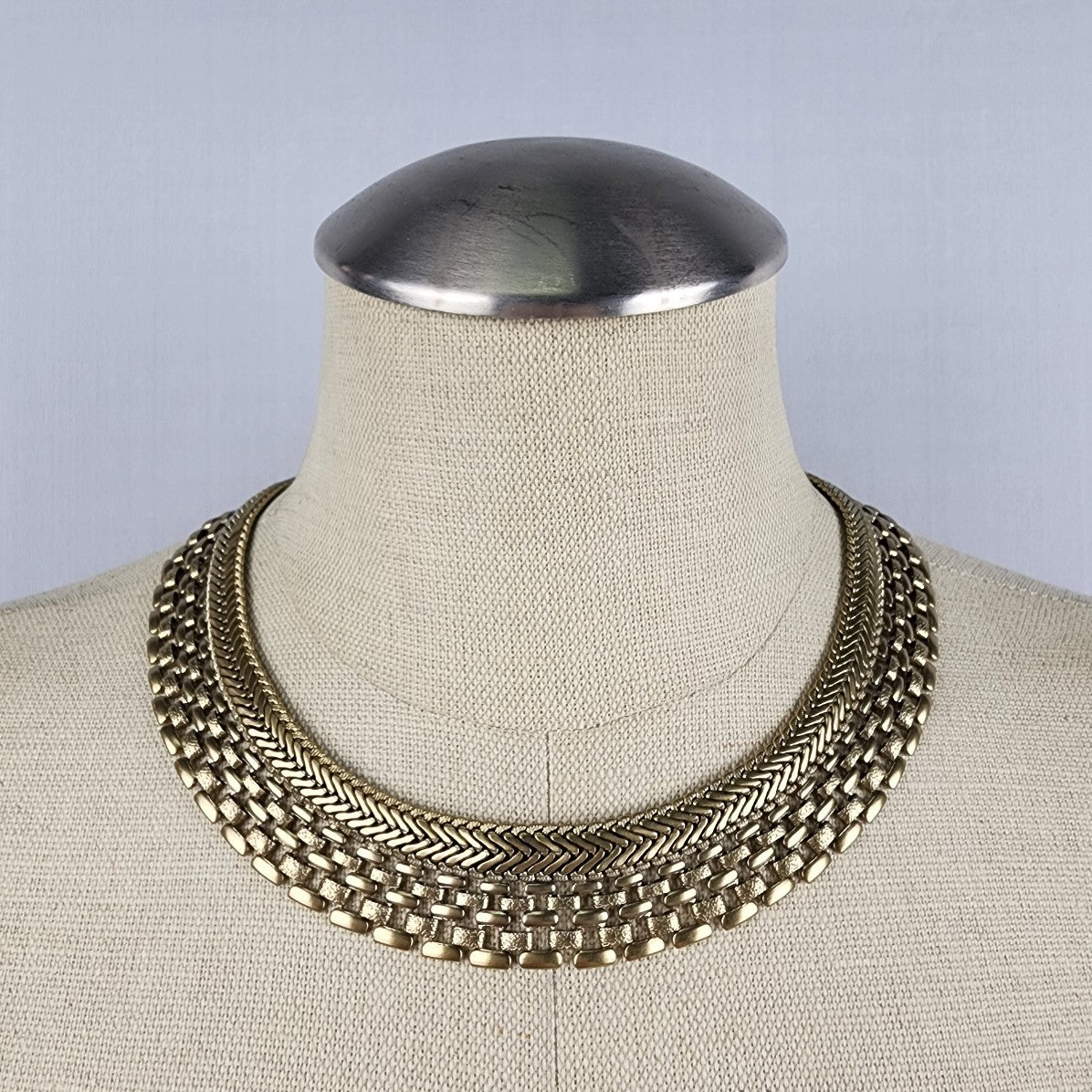 Silpada Good As Gold Brass Chain Collar Statement Necklace