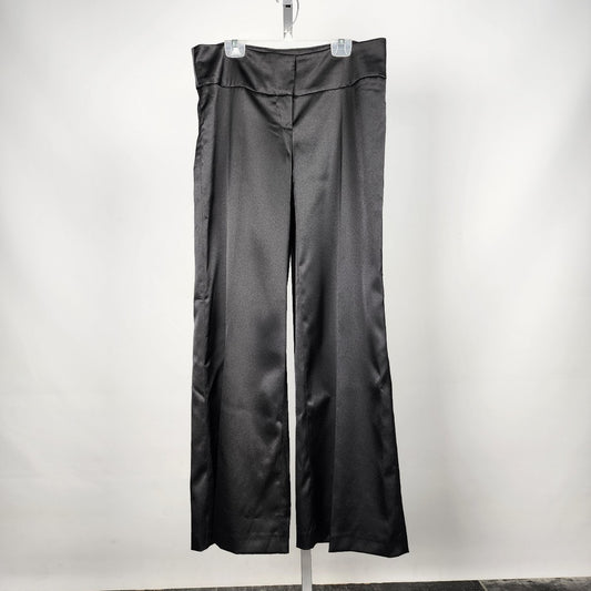 Kensie Black Wide Leg Satin Trouser Pants Size 10