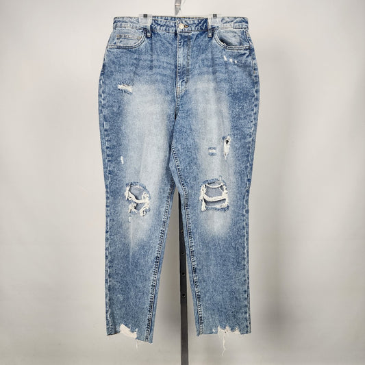 Grand Beach Club Distressed High Rise Denim Jeans Size 33 Long