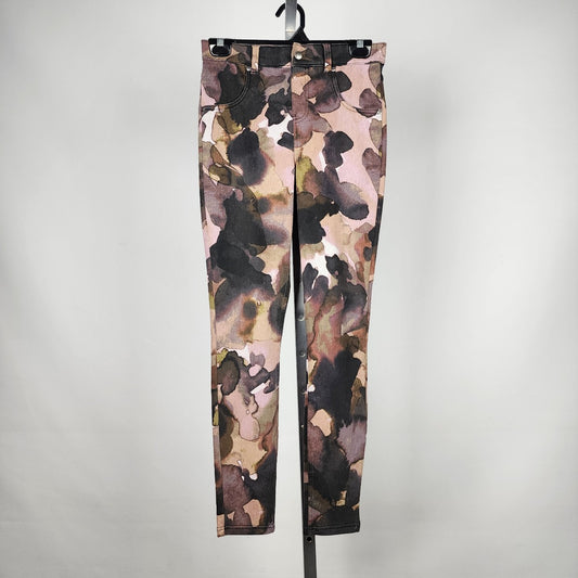 Hue Brown Water Color Skinny Pants Size S