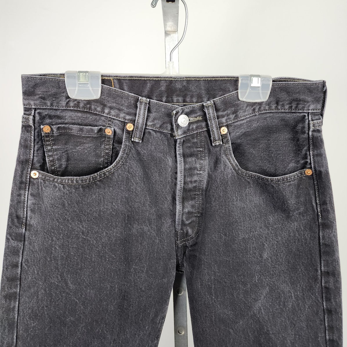Levi's 501 Black Cotton Raw Hem Jeans Size 31/32