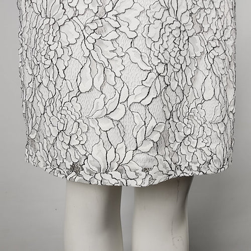 DB Studio David's Bridal White Floral Lace Sheath Dress Size 10
