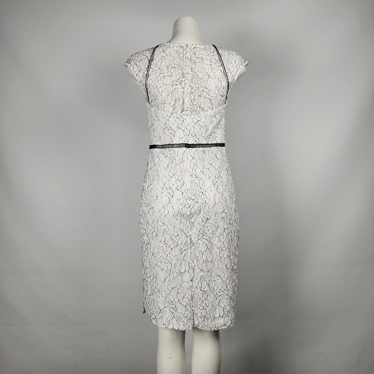 DB Studio David's Bridal White Floral Lace Sheath Dress Size 10