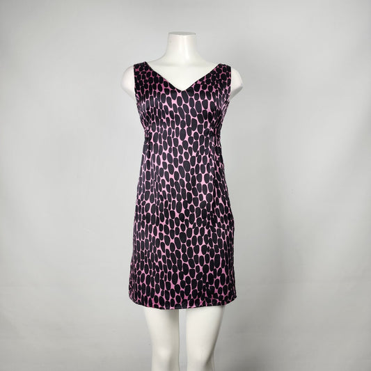 Citrine Collection Pink & Black Silk Sleeveless Mini Sheath Dress Size 4