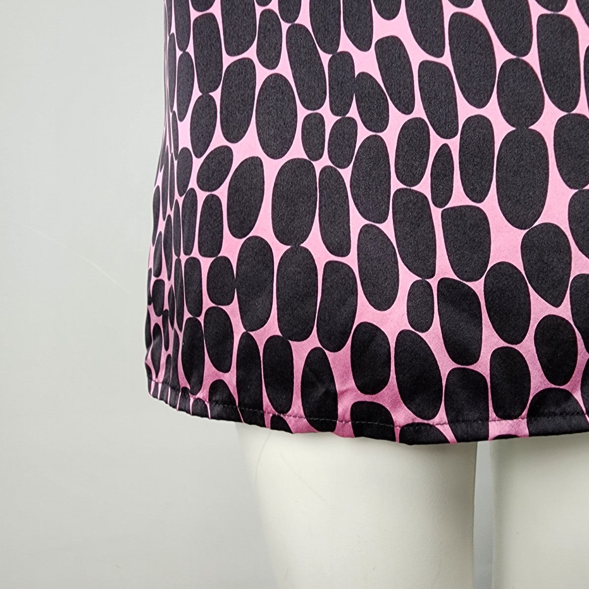 Citrine Collection Pink & Black Silk Sleeveless Mini Sheath Dress Size 4