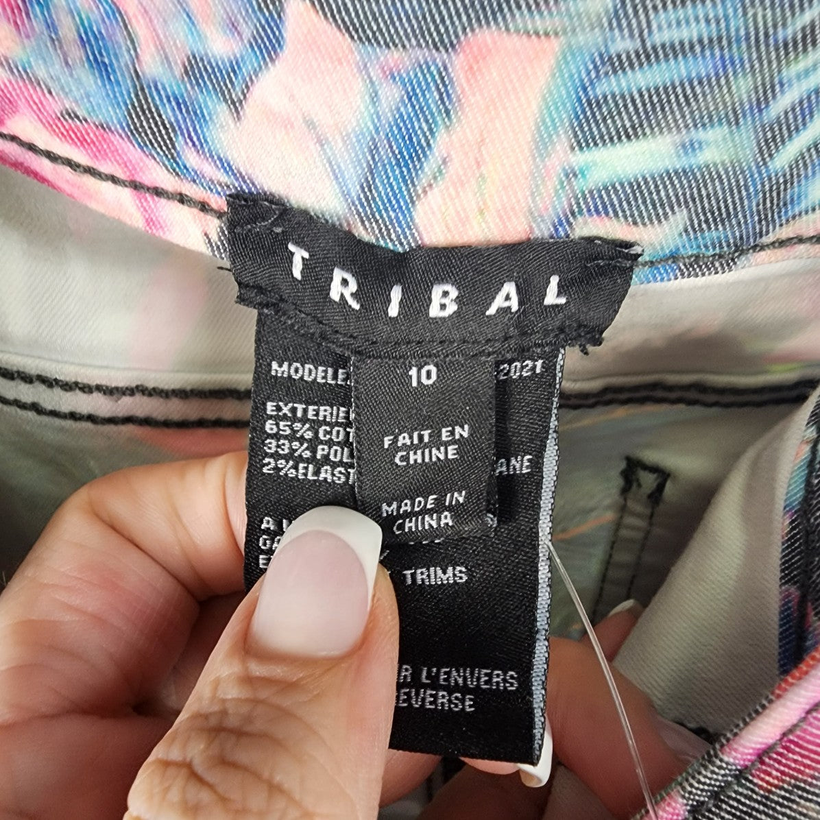 Tribal Blue Cotton Blend Tropical Print Skort Size 10